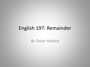 English 197: Remainder