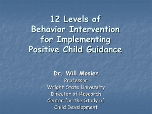 12 Levels of Behavior Intervention for Implementing Positive Child