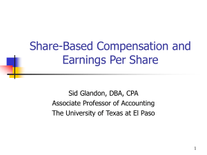 Dilutive Securities and EPS - University of Texas at El Paso