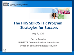 Taking Care of Business SBIR and STTR 2015