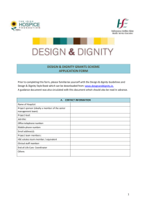 Design & Dignity Grants Scheme – Application Form – May 2014