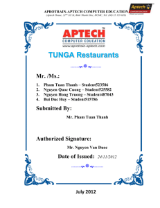 TUNGA Restaurants - Google Project Hosting
