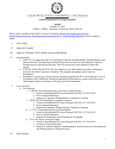 General Education Governing Committee Agenda October 13, 2014