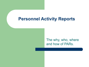 Personnel Activity Reports