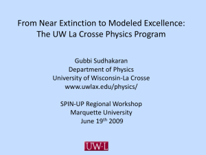 The UW La Crosse Physics Program
