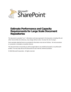 Capacity planning for a large scale document repository