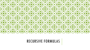 Recursive Formulas
