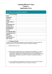 Leading Without A Team Cohort 1 Application Form
