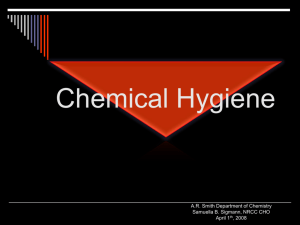 Chemical Hygiene - Department of Chemistry
