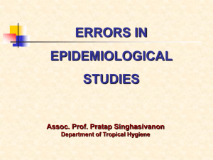 Error in Epidemiological Studies