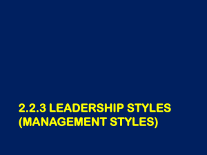 2.2.3 Leadership styles (Management Styles)
