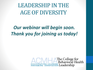 Presentation Slides - The College for Behavioral Health Leadership