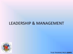 TVLB LEADERSHIP & MANAGEMENT