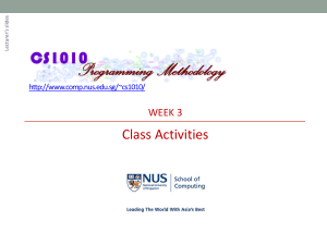 Week 3 Class activities