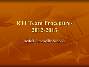 Tier III Process - Iredell