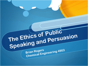 Ethics and Persuasion - Department of Chemical Engineering