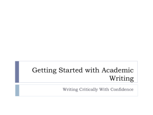 Academic Writing-Getting Started