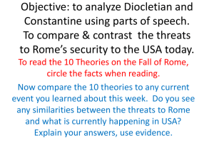 Objective to compare & the threats to Rome*s security to the USA