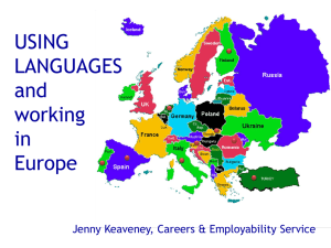 USING LANGUAGES and working in Europe