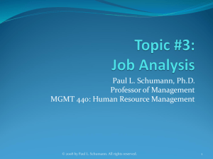 Topic #3: Job Analysis
