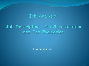 Topic #3: Job Analysis