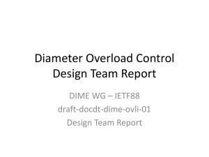 Diameter Overload Control Design Team Report