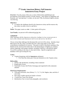 Fall 2013 Jamestown Essay Project