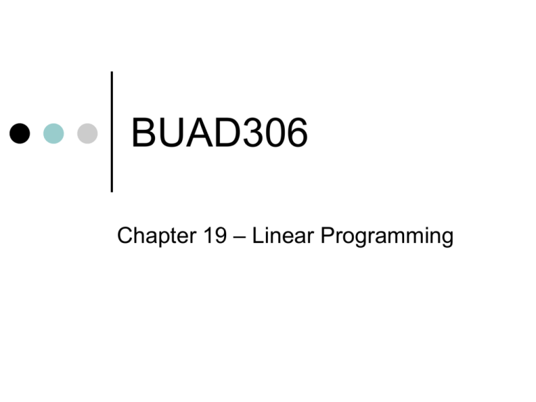 Chapter 19 Linear Programming