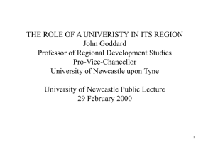The Role of a Univeristy in its Region