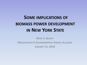 Some implications of biomass power development in New York