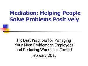 Mediation Helping People Solve Problems Positively