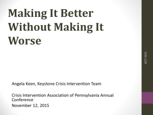 Workshop 2 - The Crisis Intervention Association of Pennsylvania