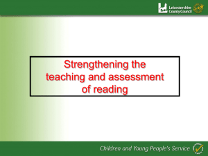 Strengthening the teaching and assessment of reading