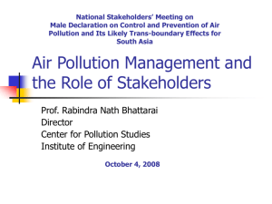 Air Pollution Management and the Role of Stakeholders