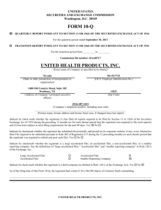 FORM 10-Q - United Health Products, Inc.