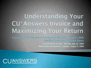 Understanding Your CU*Answers Invoice and Maximizing Your Return