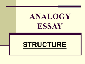 Analogy Essay: Structure PPT