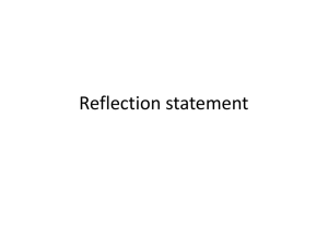 Reflection statement