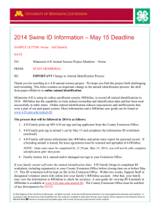 2014 Swine ID Information – May 15 Deadline