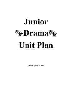 Junior Drama Unit Plan