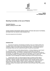 Work-Sharing Programs among Patent Offices and Use of