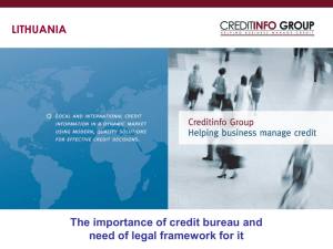 Roles of credit bureaus in the National Economies Decreases