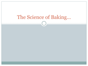 The Science of Baking Notes The Science of Baking