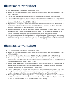 Illuminance - Worksheet