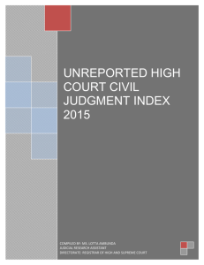 2015 Unreported Civil Judment Index