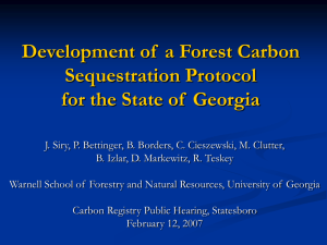 Development of a Forest Carbon Sequestration Protocol for the