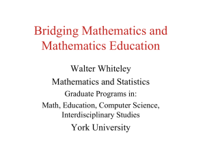 Bridging Mathematics and Mathematics Education