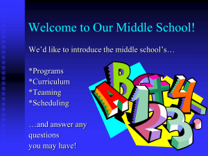 Welcome to our Middle School!