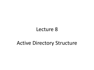 Lecture 8 Active Directory Components