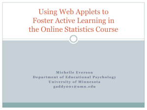 Using Web Applets to Foster Active Learning in the Online Statistics